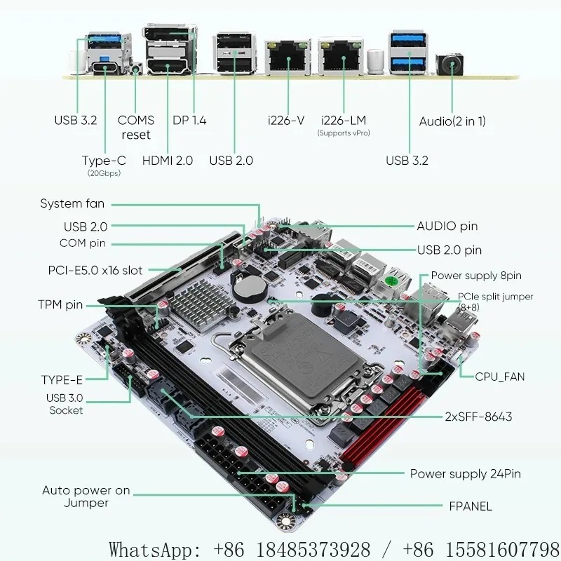 Nas Motherboard 8 Sata Mini Itx - Płyta główna LGA1700 Q670 Mini ITX