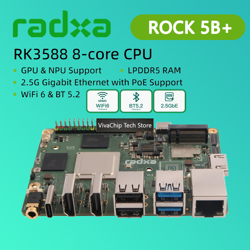 VivaChip TechRadxa ROCK 5B+ Ro – Rockchip Rk3588 Development Board recenzja i cena
